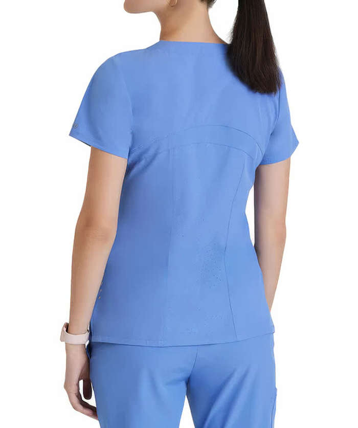 Barco One Women's Pulse Recycled V-Neck Scrub Top - Embroidered