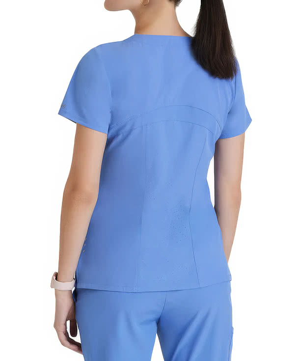 Barco One Women's Pulse Recycled V-Neck Scrub Top - Printed