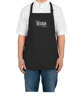 Port Authority Stain Release Medium Length Apron - Screen Printed - Color: Black