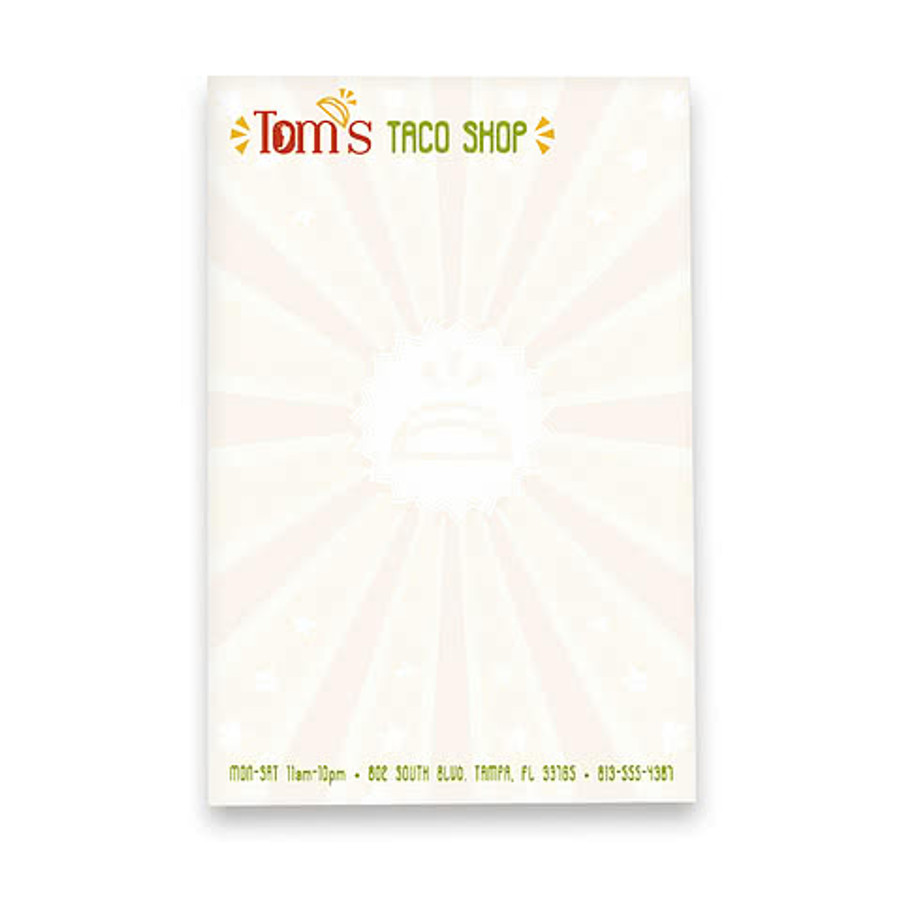 Full Color Souvenir 4" x 6" Scratch Pad - 25 sheets/pad (Case of 250) in White