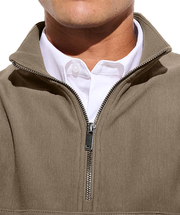 Mercer+Mettle Linear Texture Quarter Zip Sweatshirt