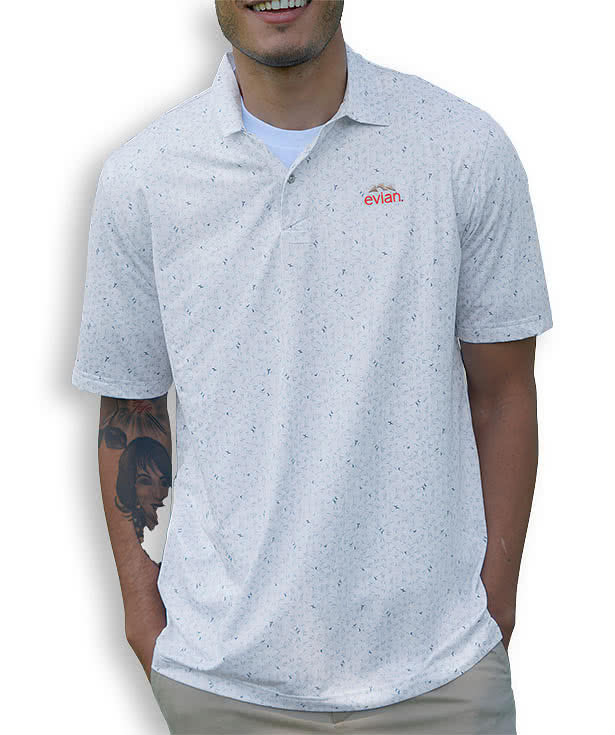 Greg Norman Scattered Shark Tail Performance Pique Polo