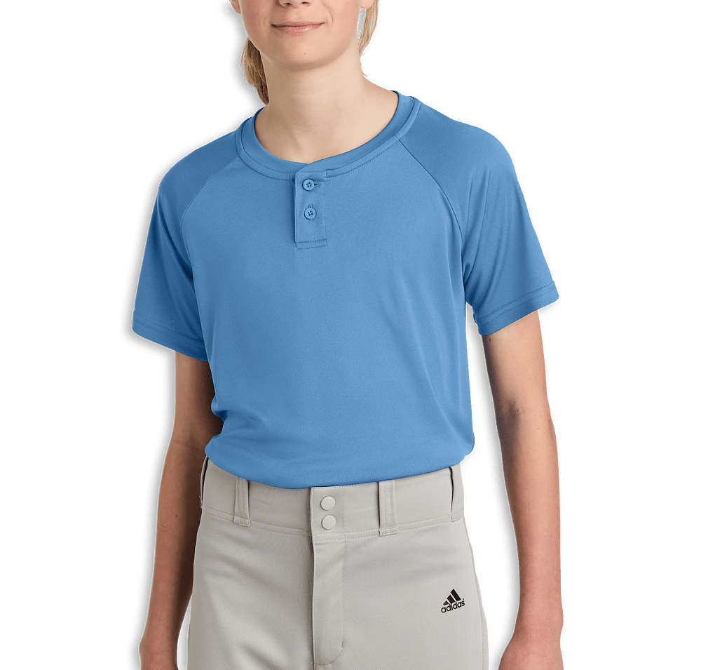 Sport-Tek Youth Competitor 2-Button Baseball Henley-default