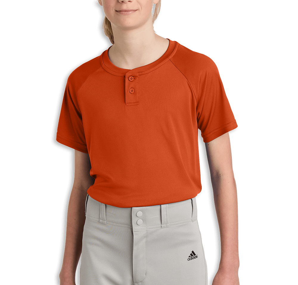 Sport-Tek Youth Competitor 2-Button Baseball Henley-default
