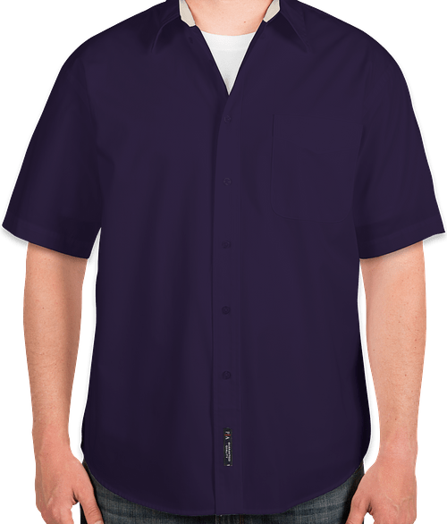 Port Authority Tall Short Sleeve Easy Care Shirt in Purple / Light Stone