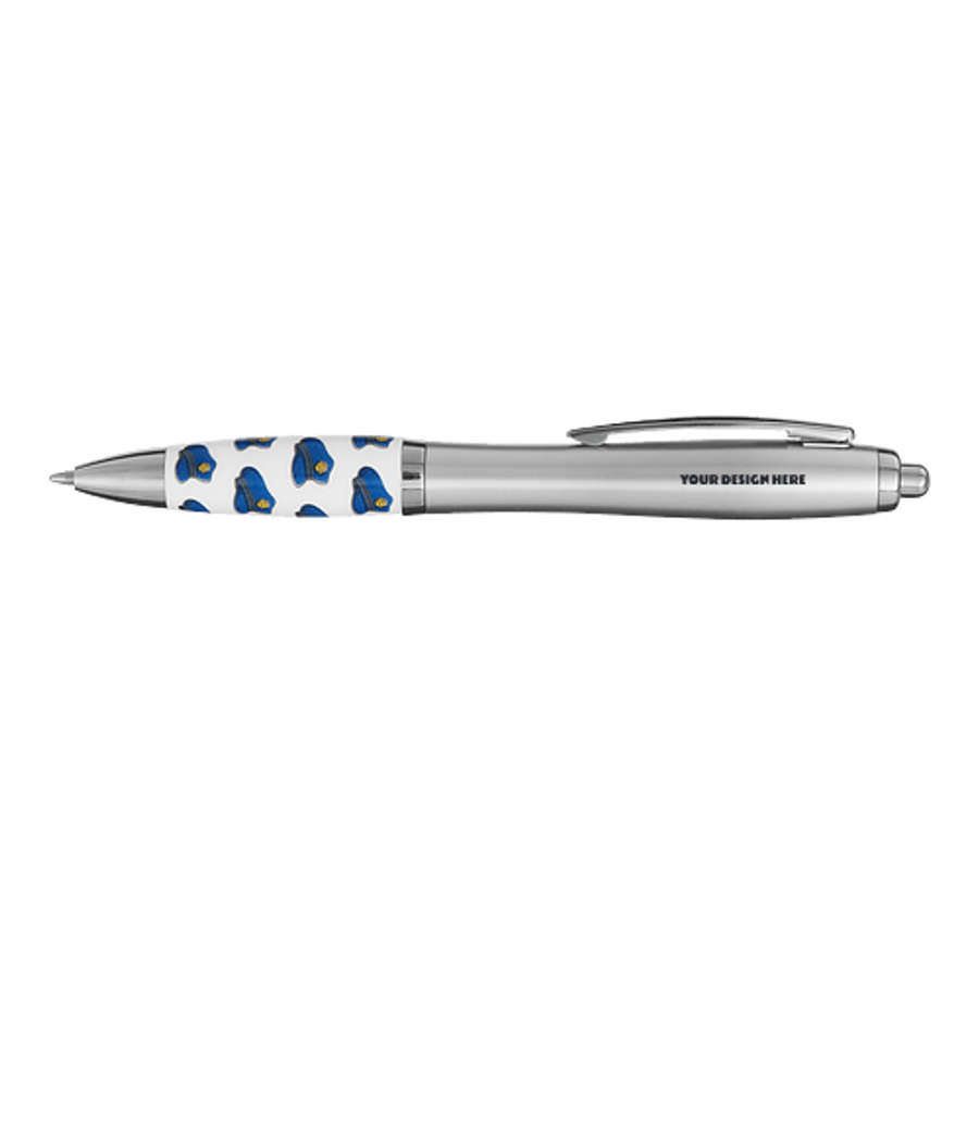 Police Officer Hat Ballpoint Pen (black ink) in SILVER