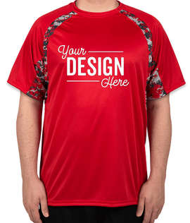 Badger Digital Camo Contrast Performance Shirt - Color: Red