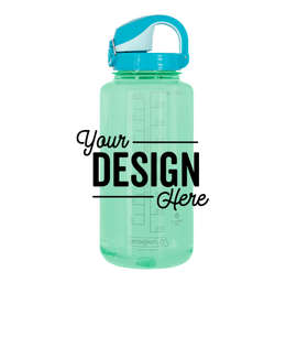 32 oz. Nalgene Tritan On-The-Fly Water Bottle - Color: Glow Green / Glacial Blue
