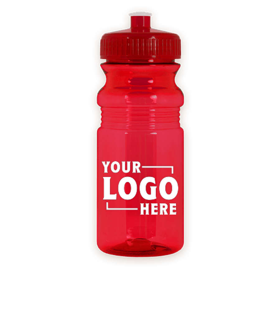 20 oz. Translucent Bike Water Bottle in Translucent Red