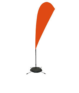 Full Color 8’ Streamline Teardrop Flag with Cross Base - Color: Orange