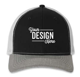 Richardson Snapback Trucker Hat - Color: Black / White / Heather Grey