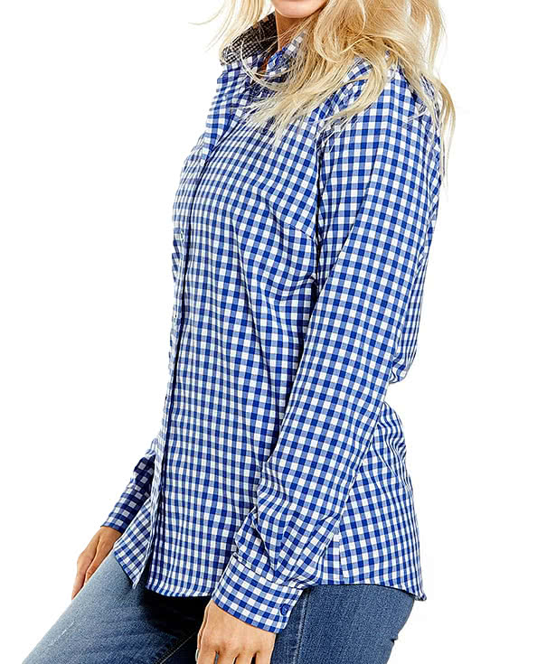 Storm Creek Women's Influencer Wrinkle-Free Gingham Long Sleeve Dress Shirt