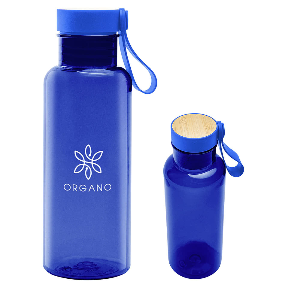 Full Color 20 oz. Cade Recycled Water Bottle with Bamboo Accent Lid