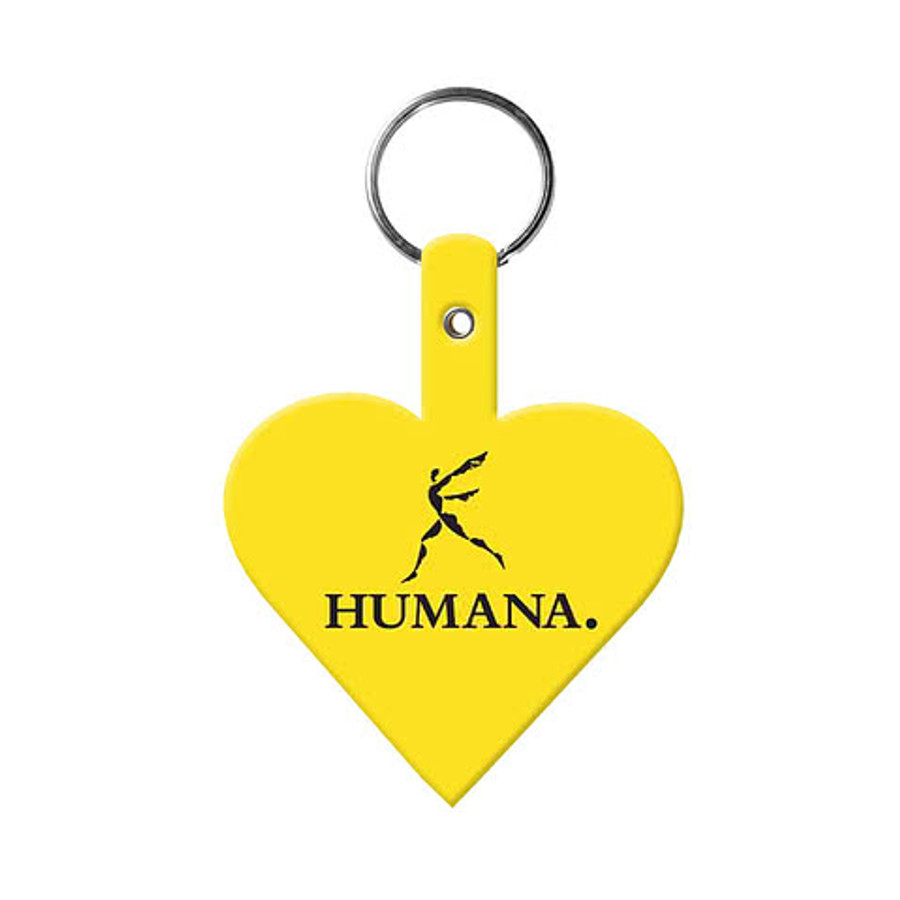 Heart Shaped Flexible Keychain in Yellow