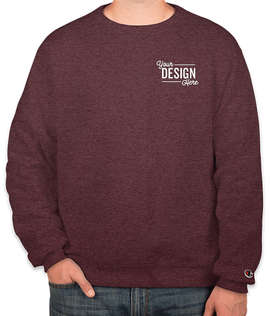Embroidered Champion Powerblend Crewneck Sweatshirt - Color: Maroon Heather