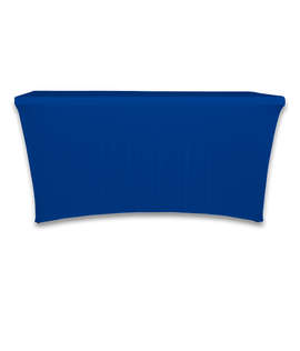 Full Color 6' Ultrafit Curve Open-Back Stretch Tablecloth - Color: Royal Blue