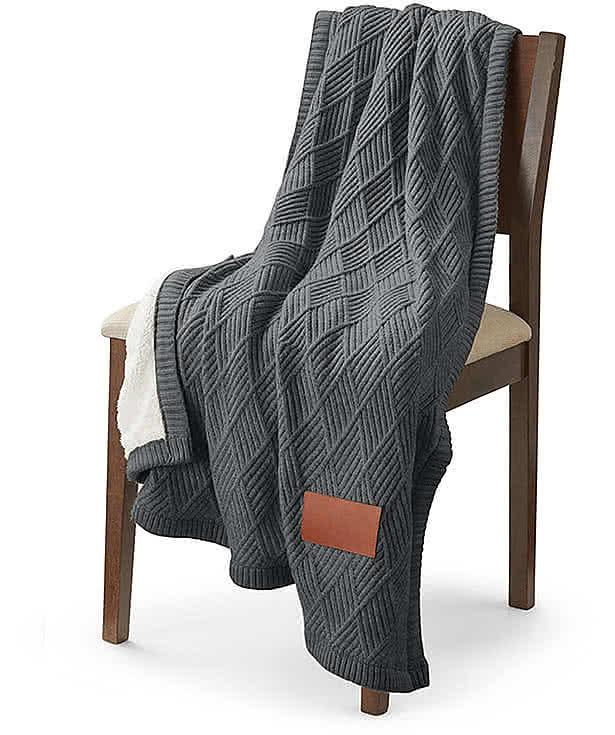 Debossed Leeman Trellis Knit Blanket