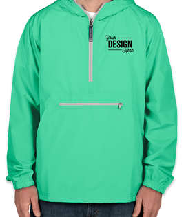 Charles River Pack-N-Go Hooded Packable Anorak - Embroidered - Color: Mint
