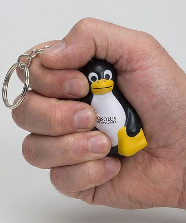 Sitting Penguin Stress Reliever Keychain