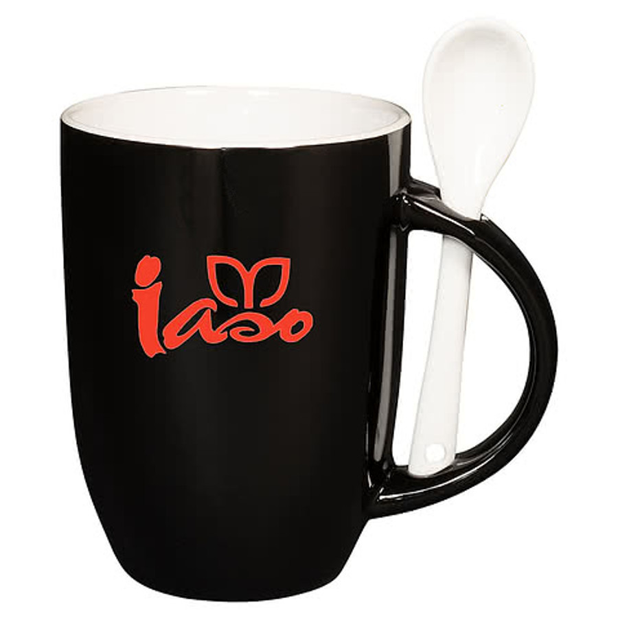 12 oz. Dapper Ceramic Mug with Spoon