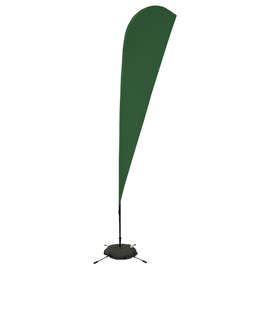 Full Color 11.5' Streamline Teardrop Flag with Cross Base - Color: Forest Green