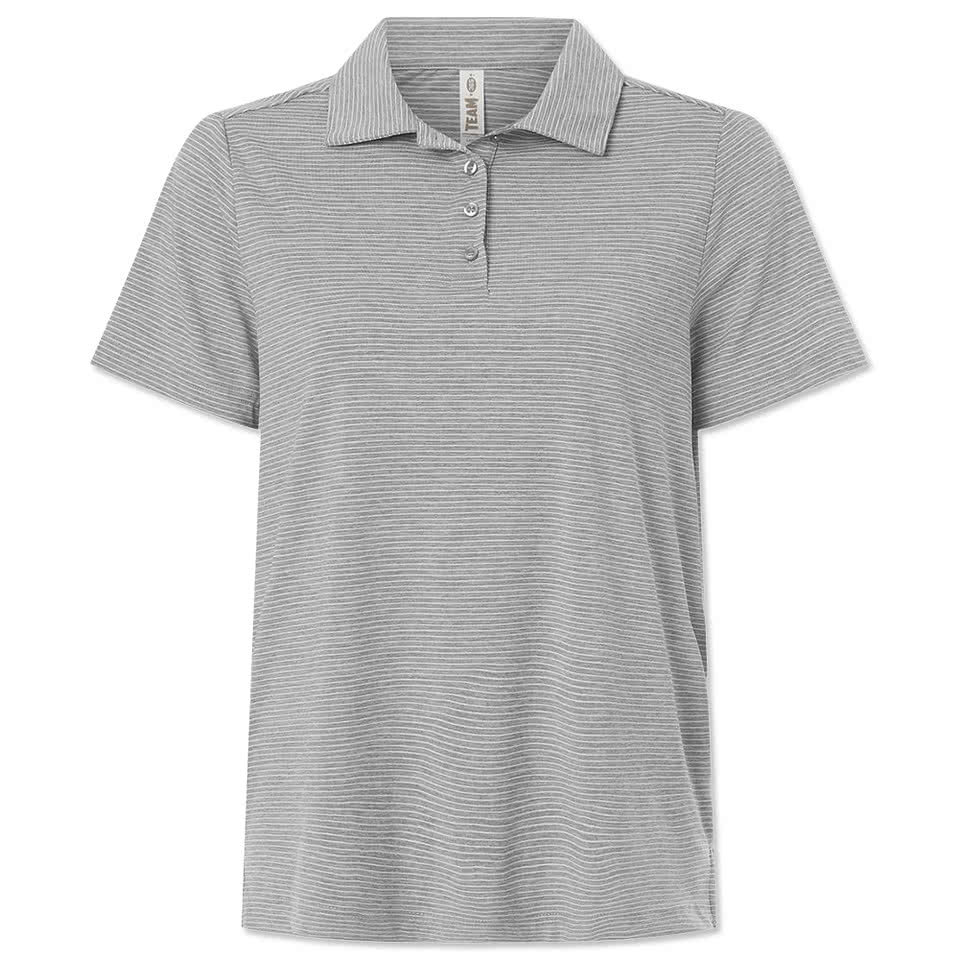 Team 365 Women's Relay Recycled Heathered Stripe Performance Polo - Printed