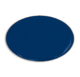 Oval Lapel Pin - Color: Navy / Silver