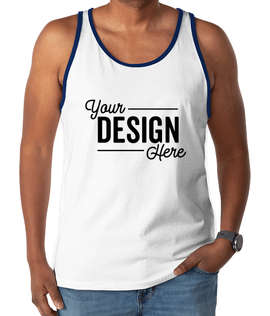 Bella + Canvas Colorblock Tank - Color: White / True Royal
