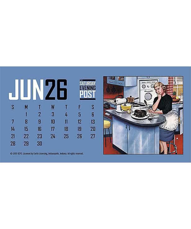 Full Color The Saturday Evening Post Spiral Monthly Desk Calendar