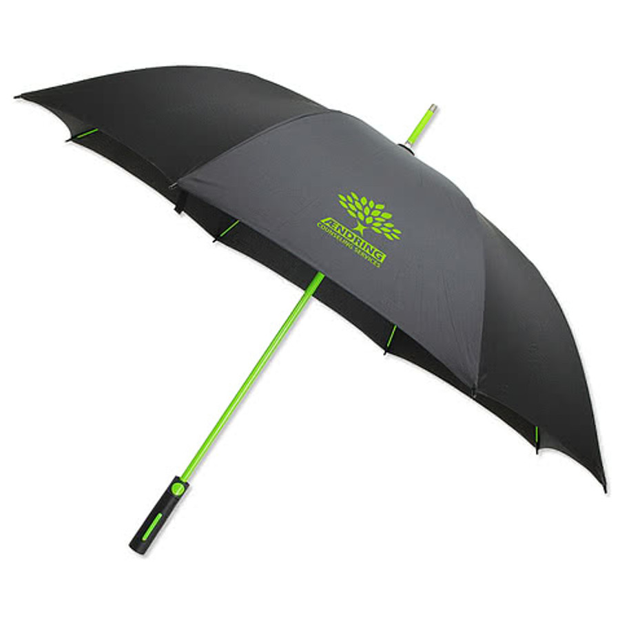 Full Color Parkside 56" Arc Auto-Open Umbrella with Contrasting Color Frame in White