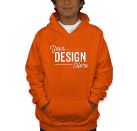 Gildan Youth Midweight 50/50 Pullover Hoodie - Color: Orange