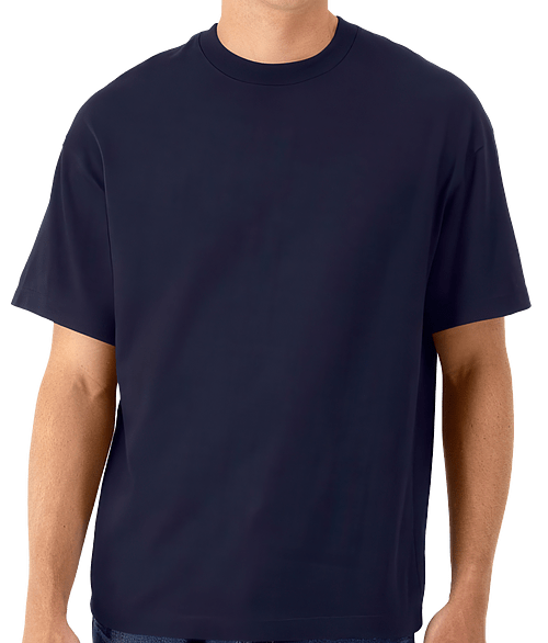 Hanes Beefy-T Retro Street Heavyweight Crewneck T-shirt in Athletic Navy