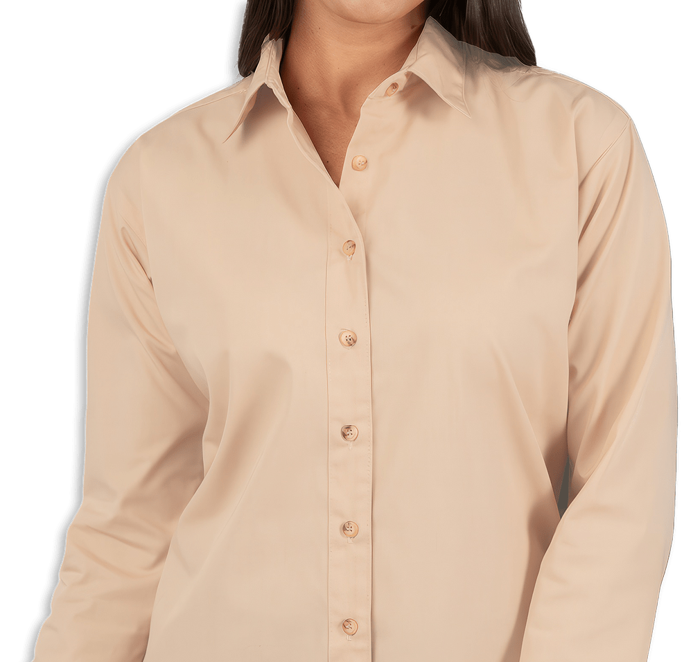 Blue Generation Women's Superblend Poplin Long Sleeve Dress Shirt - Printed-default