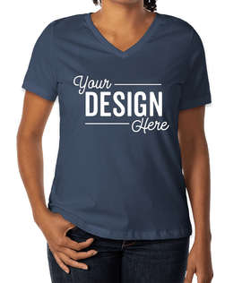 Bella + Canvas Women's Jersey V-Neck T-shirt - Color: Navy