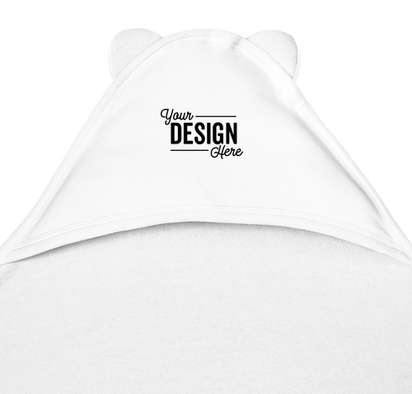 Rabbit Skins Toddler 50/50 Hooded Towel With Ears - White