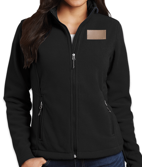 Port Authority Women's Value Fleece Jacket - Faux Leather Patch in Black