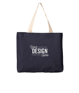 Bayside USA-Made Large 100% Cotton Canvas Tote - Color: Navy