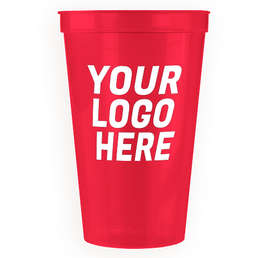 22 oz. Plastic Stadium Cup - Color: Translucent Red