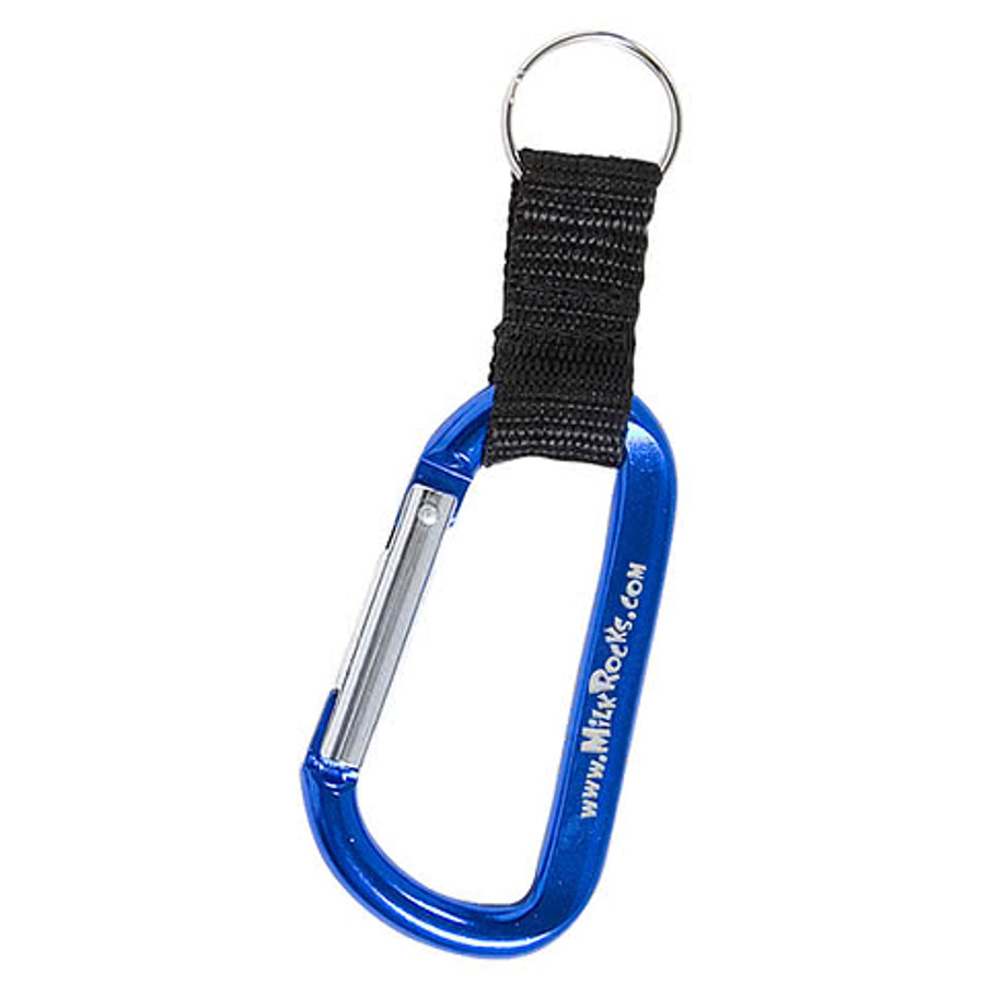Laser Engraved Carabiner with Strap and Split Ring Keychain