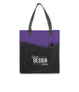 Promotional Non-Woven Pocket Convention Tote - Color: Purple
