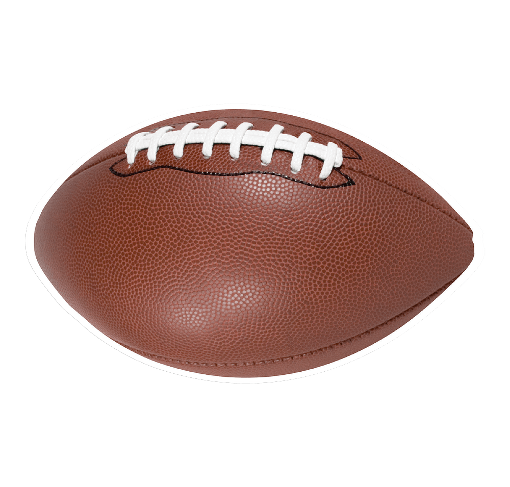 Full Color Re-Stick-It 3.625 in. x 6 in. Football Shaped Reusable Decal-default