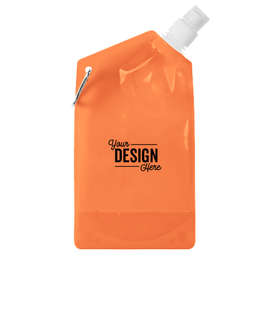 20 oz. Water Bag with Mini-Carabiner - Color: Translucent Orange