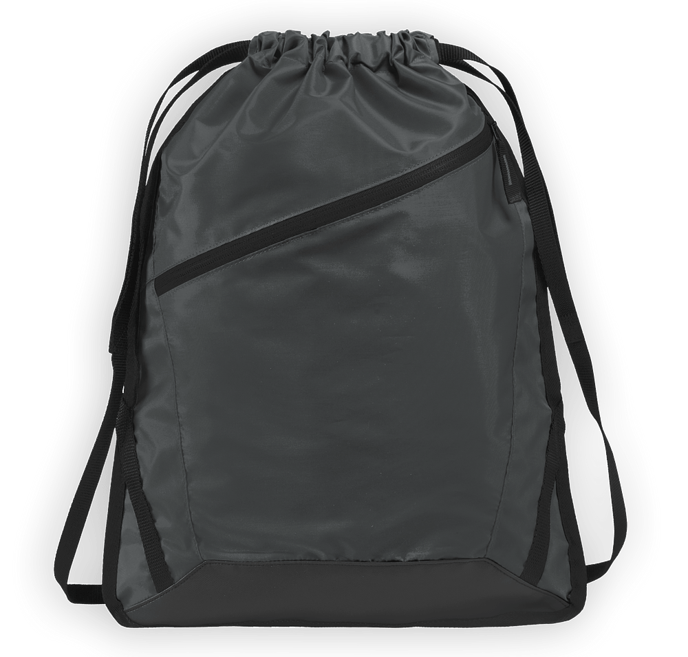 Port Authority Adjustable Strap Contrast Zipper Drawstring Bag-default