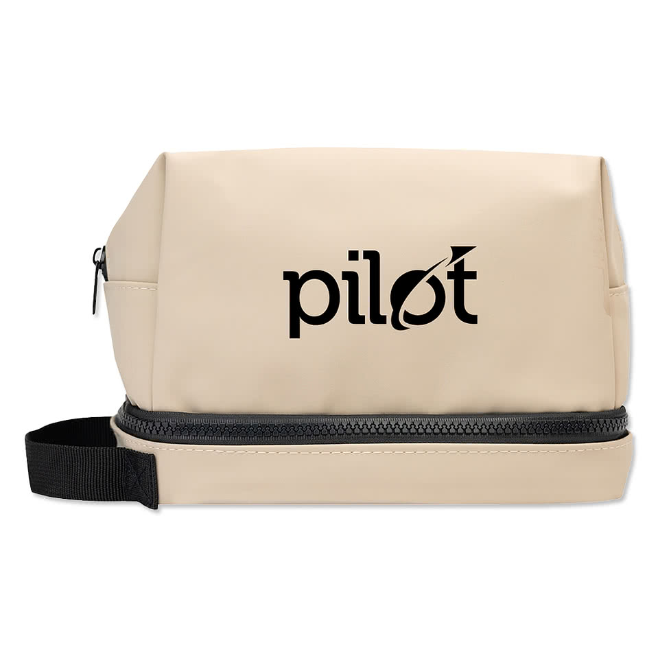 Full Color Hudson Recycled Leatherette Cosmetic Bag
