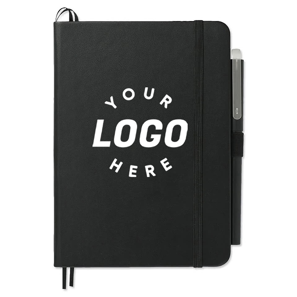 Bulleting Hard Cover Bound Notebook with Pen