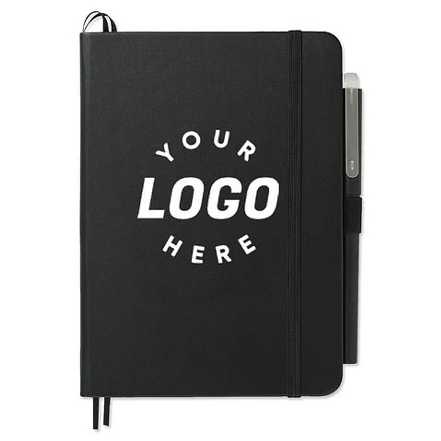 Bulleting Hard Cover Bound Notebook with Pen
