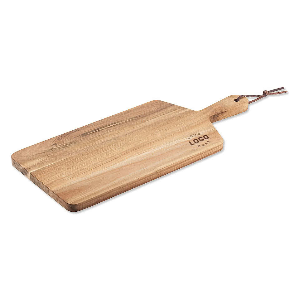 Laser Engraved Acacia Wood Cheese Board with Handle