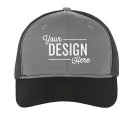 Port Authority Snapback Trucker Hat - Color: Gusty Grey / Black / Grey Steel