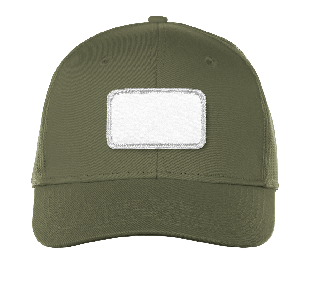 Port Authority Snapback Trucker Hat - Rectangle Patch - Embroidered-default