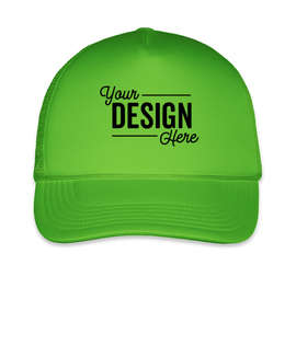 Mega Cap Five‑Panel Foam Snapback Trucker Hat - Color: Neon Green
